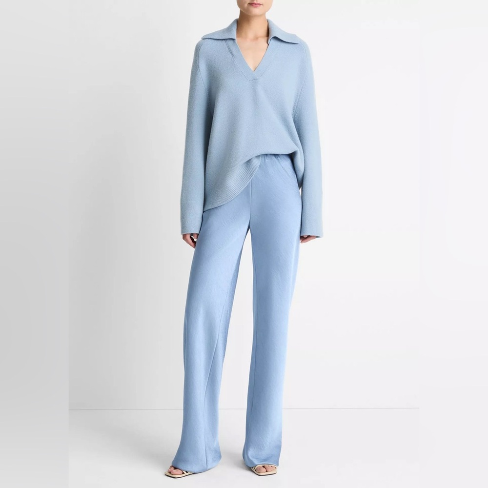 Vince Colette High-Rise Fluid Satin Bias Pant